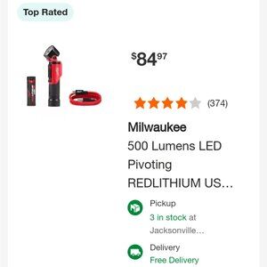 Milwaukee pivoting flashlight 500lum